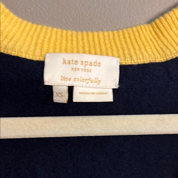 Kate Spade Navy and Yellow Women's Cardigan Sweater - Picture 3 of 5